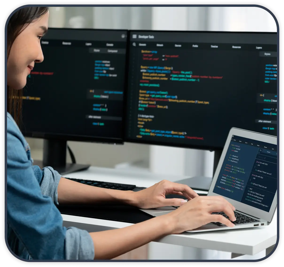 Infographic illustrating what custom software development is and why it matters for businesses
