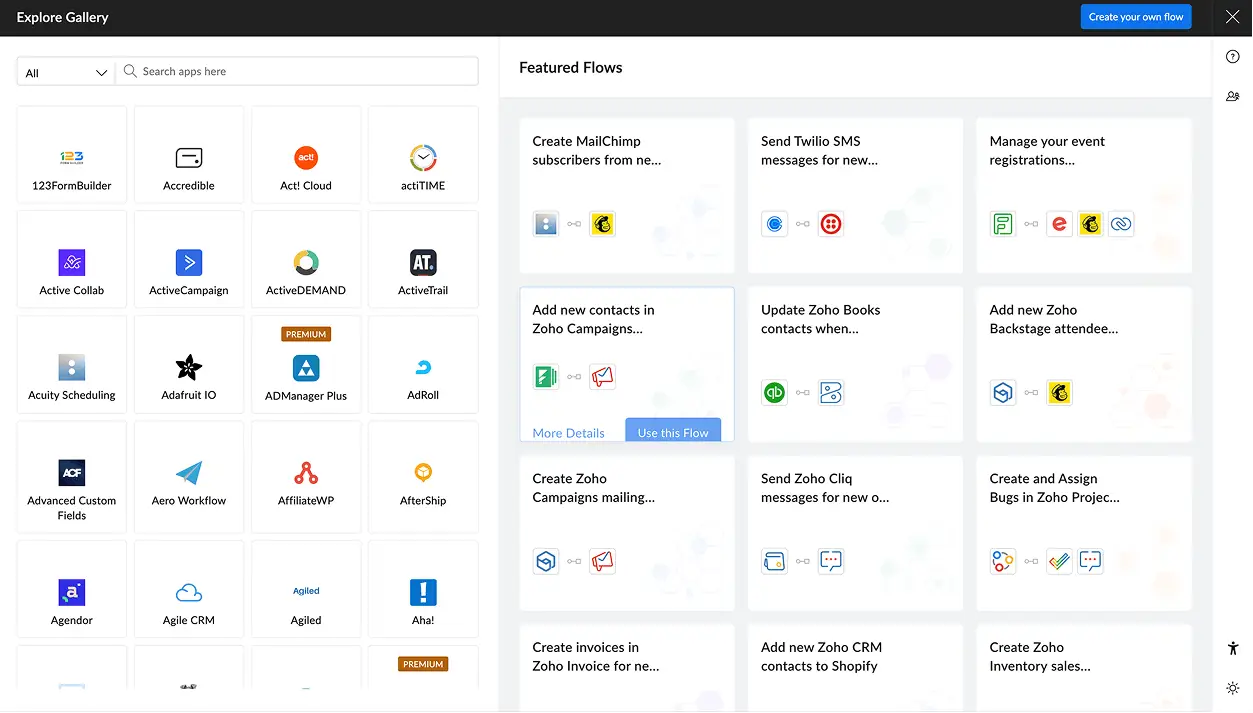 Zoho Creator Plus unified platform connecting all business departments and apps
