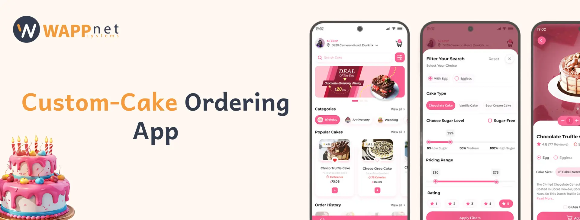 custom cake ordering app development